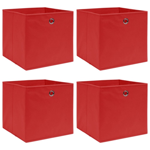 VIDAXL  Storage Boxes 4 PCs Red 32X32X32 Cm Fabric