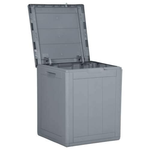 vidaXL Garden Storage Box 90L Grey PP Wood Look