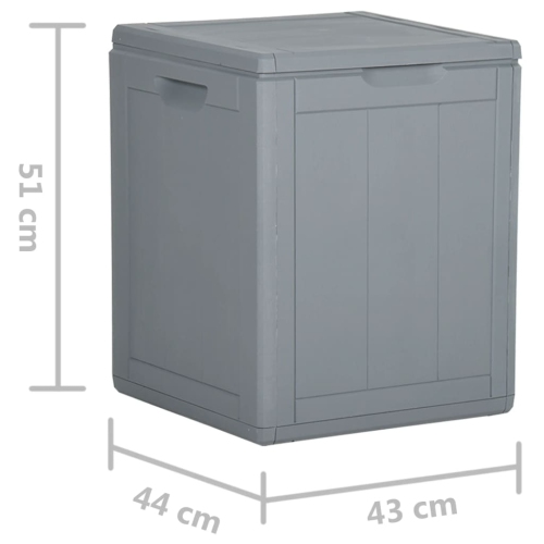 vidaXL Garden Storage Box 90L Grey PP Wood Look