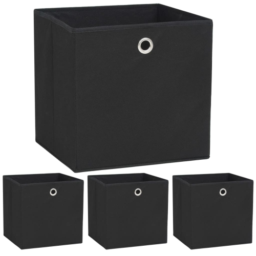 VIDAXL  Storage Boxes 4 PCs Non-Woven Fabric 32X32X32 Cm Black