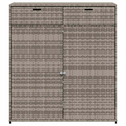 vidaXL Garden Storage Cabinet Grey 105x55x113 cm Poly Rattan
