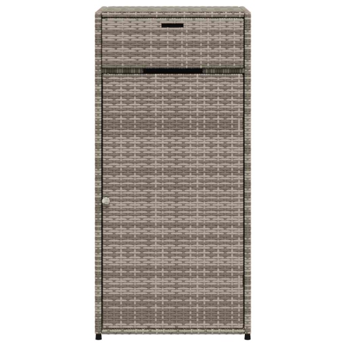 vidaXL Garden Storage Cabinet Grey 55x55x111 cm Poly Rattan