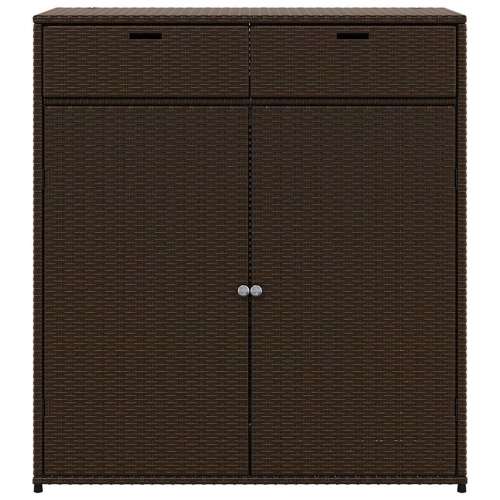 vidaXL Garden Storage Cabinet Brown 105x55x113 cm Poly Rattan