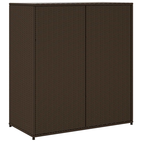 vidaXL Garden Storage Cabinet Brown 105x55x113 cm Poly Rattan