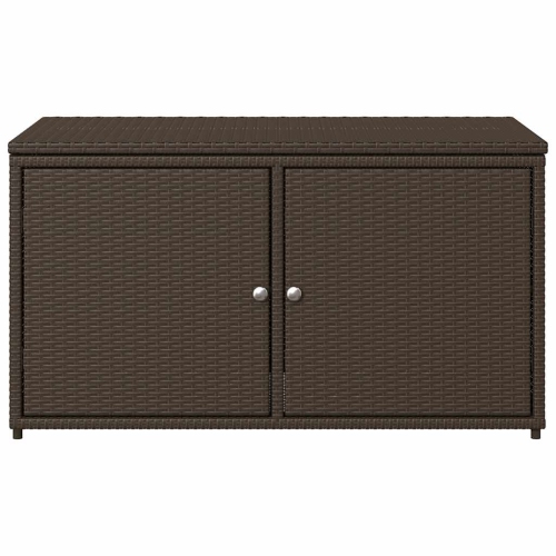 vidaXL Garden Storage Cabinet Brown 110x55x60.5 cm Poly Rattan