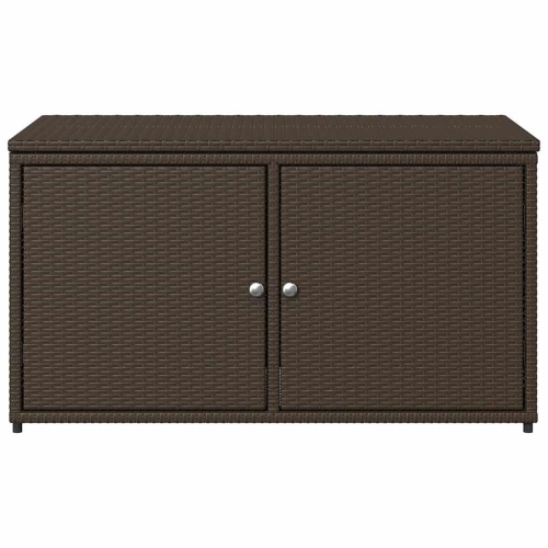 vidaXL Garden Storage Cabinet Brown 110x55x60.5 cm Poly Rattan