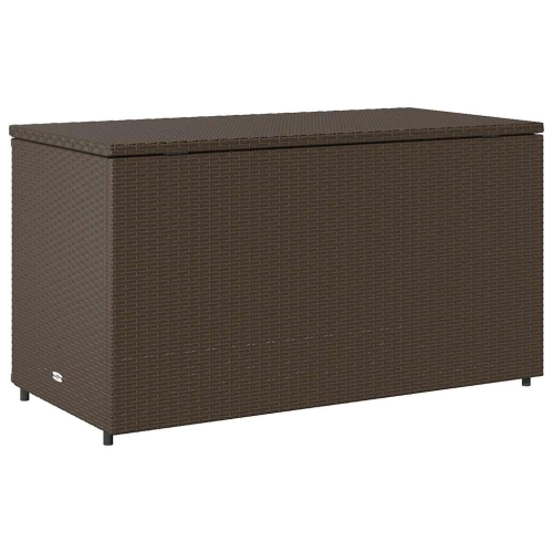 vidaXL Garden Storage Cabinet Brown 110x55x60.5 cm Poly Rattan