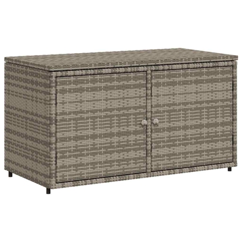 vidaXL Garden Storage Cabinet Grey 110x55x60.5 cm Poly Rattan