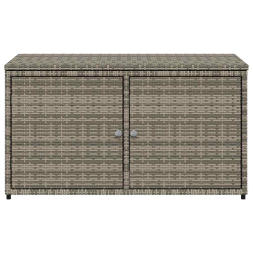 vidaXL Garden Storage Cabinet Grey 110x55x60.5 cm Poly Rattan