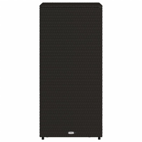 vidaXL Garden Storage Cabinet Black 50x55x115 cm Poly Rattan