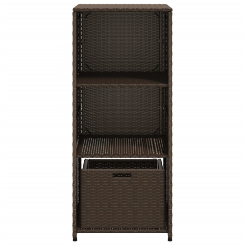 vidaXL Garden Storage Cabinet Brown 50x55x115 cm Poly Rattan