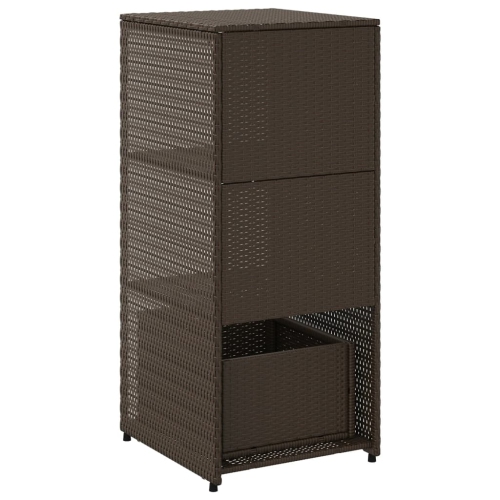 vidaXL Garden Storage Cabinet Brown 50x55x115 cm Poly Rattan
