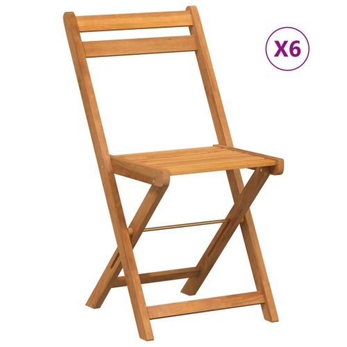 vidaXL Folding Bistro Chairs 6 pcs Solid Wood Acacia