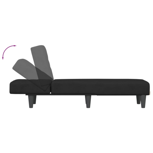 vidaXL Chaise Longue Black Velvet