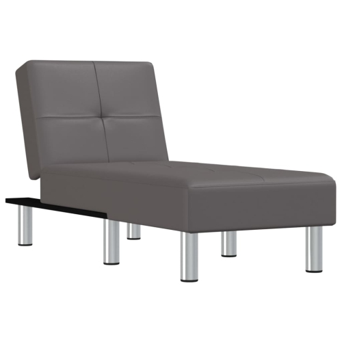 vidaXL Chaise Longue Grey Faux Leather