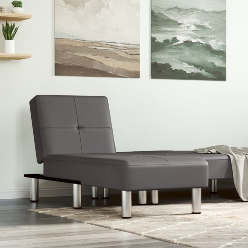 vidaXL Chaise Longue Grey Faux Leather