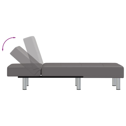 vidaXL Chaise Longue Grey Faux Leather