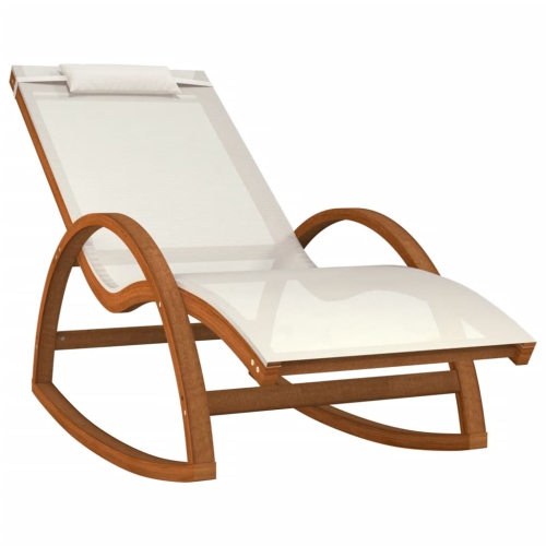 VIDAXL  Rocking Chair Textilene And Solid Wood Poplar In White