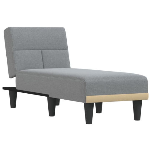 VisdaXL Chaise longue en tissu gris clair