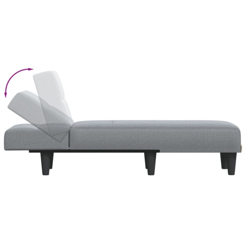 VisdaXL Chaise longue en tissu gris clair
