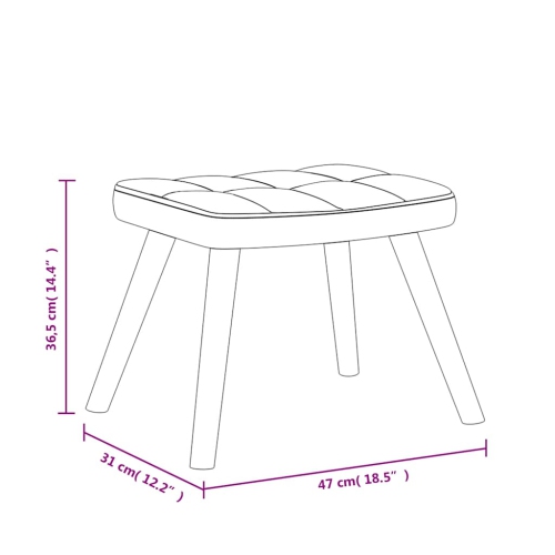 vidaXL Rocking Chair with a Stool Cream Fabric