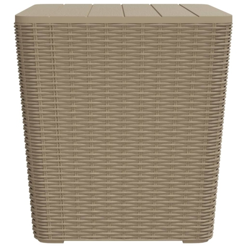 vidaXL Garden Table with Removable Lid Light Brown Polypropylene