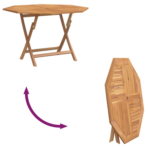 vidaXL Folding Garden Table 110x110x75 cm Solid Wood Teak