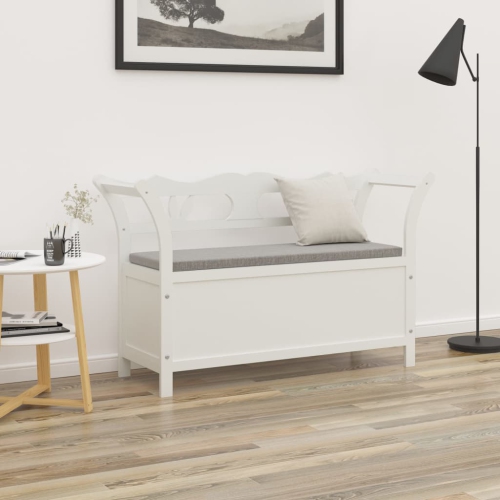 VIDAXL  Bench 107X45X75.5 Cm Solid Wood Fir In White