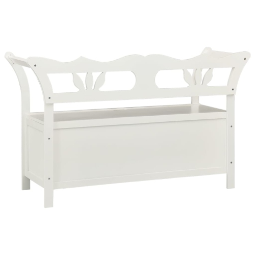 vidaXL Bench White 107x45x75.5 cm Solid Wood Fir