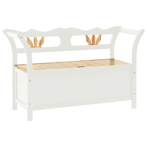 Banc de rangement vidaXL en bois massif blanc 107 x 45 x 75,5&nbsp;cm