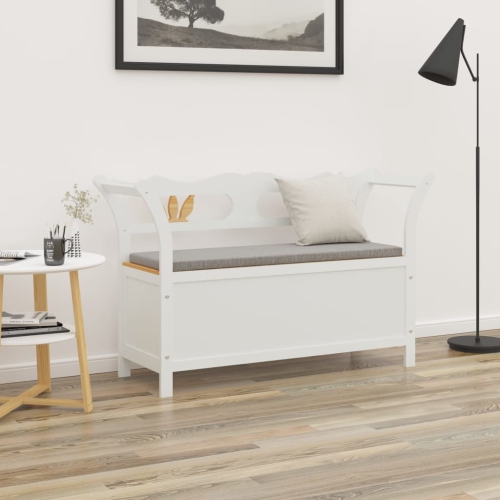 vidaXL Bench White 107x45x75.5 cm Solid Wood Fir