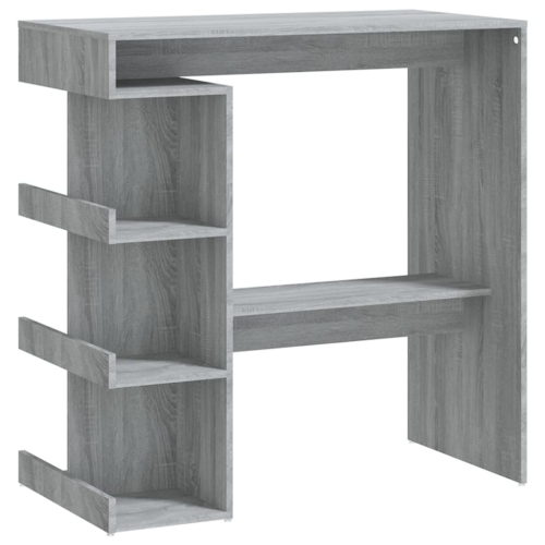 Table de bar avec support de rangement vidaXL, gris Sonoma 100 x 50 x 101,5&nbsp;cm