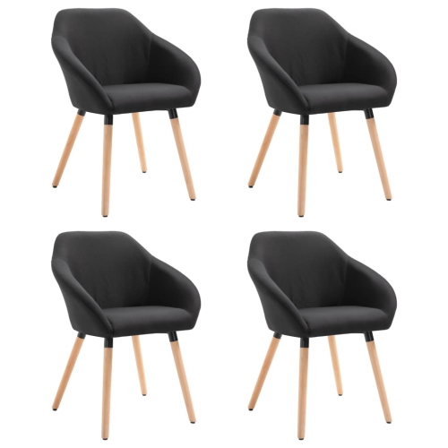 vidaXL Dining Chairs 4 pcs Black Fabric