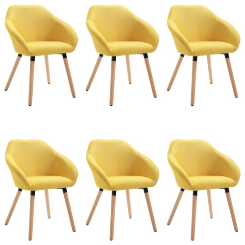 VIDAXL  Dining Chairs 6 PCs Fabric In Yellow