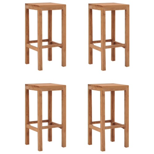 VIDAXL  Bar Stools 4 PCs Solid Teak Wood
