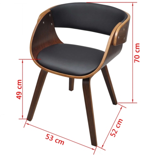 vidaXL Dining Chair Bent Wood and Faux Leather