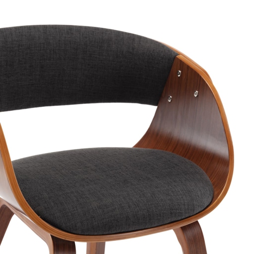 vidaXL Dining Chair Grey Bent Wood and Fabric