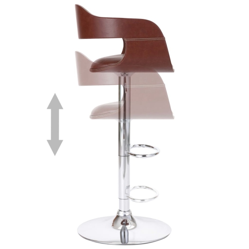 vidaXL Bar Stool Brown Faux Leather