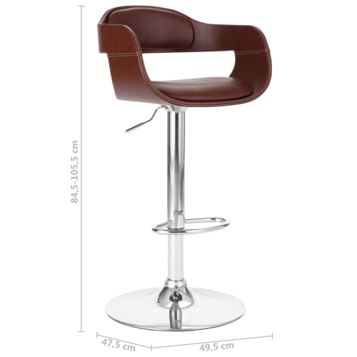 vidaXL Bar Stool Brown Faux Leather
