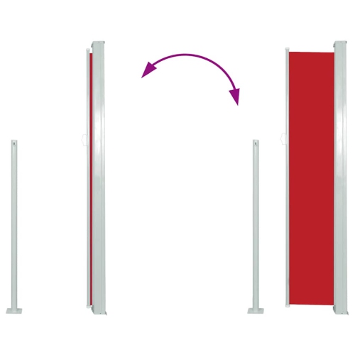 vidaXL Retractable Side Awning 160 x 500 cm Red