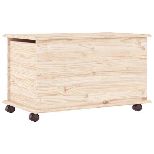 Coffre vidaXL avec roulettes, gamme ALTA, 28 x 7 x 17,3&nbsp;po, fini naturel