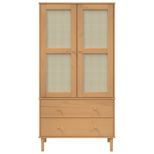 vidaXL Wardrobe SENJA Rattan Look Brown 90x55x175 cm Solid Wood Pine