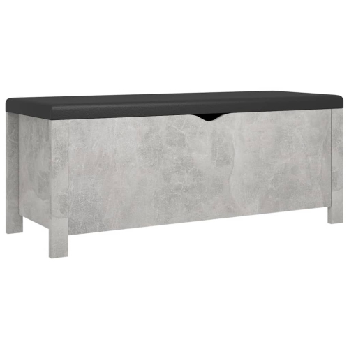 vidaXL Storage Box with Cushion Concrete Grey 105x40x45 cm