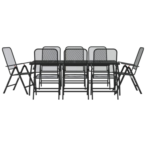 VIDAXL  9 Piece Garden Dining Set Anthracite Metal Mesh