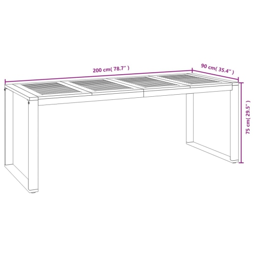 vidaXL 9 Piece Garden Dining Set Solid Wood Acacia and Metal