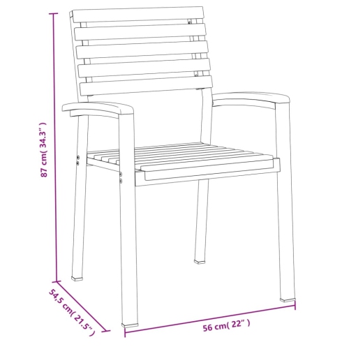 vidaXL 9 Piece Garden Dining Set Solid Wood Acacia and Metal