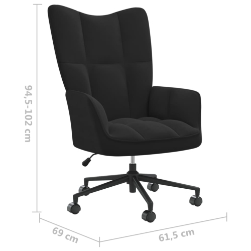 vidaXL Relaxing Chair Black Velvet