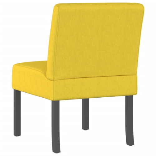 vidaXL Slipper Chair Light Yellow Fabric