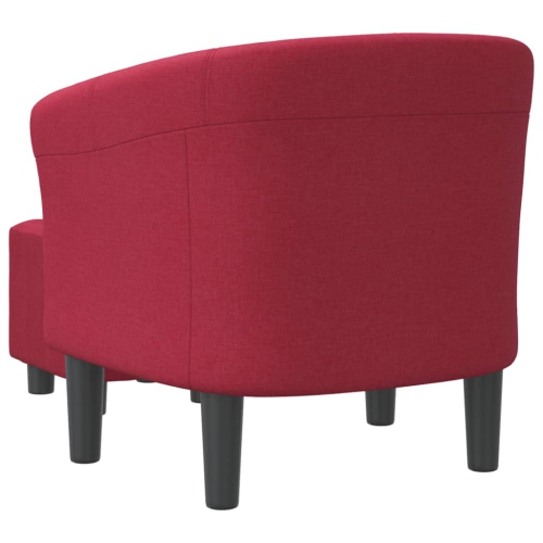 vidaXL Tub Chair with Footstool Wine Red Fabric