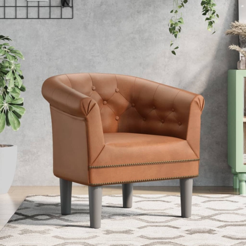 VIDAXL  Tub Chair Brown Faux Leather